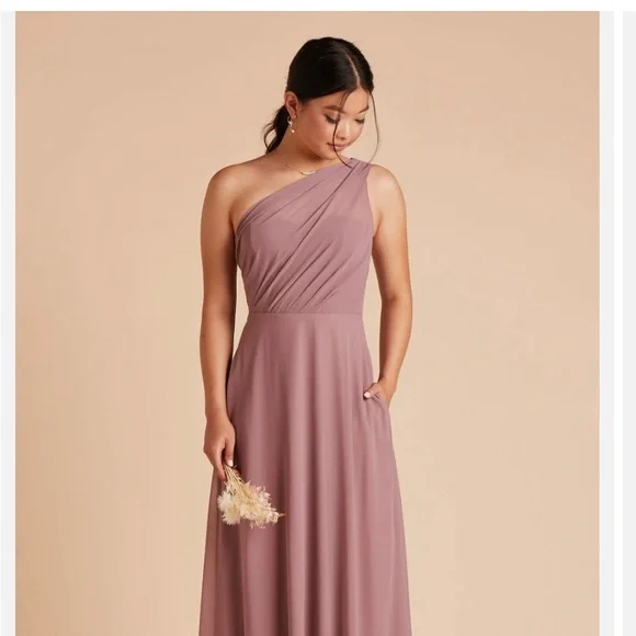 One shoulder mauve dress sale